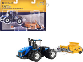 New Holland T9.700 Tractor Blue Ashland 2811E Scraper Yellow 1/64 Diecast Model ERTL TOMY 61009