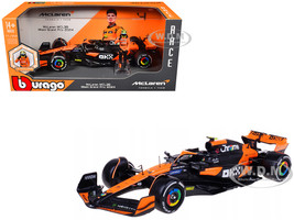 McLaren MCL38 #4 Lando Norris OKX Winner Formula One F1 Miami GP 2024 with Driver Figure Race Series 1/24 Diecast Model Car Bburago 28040LN