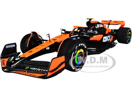 McLaren MCL38 #4 Lando Norris OKX Winner Formula One F1 Miami GP 2024 with Driver Figure Race Series 1/24 Diecast Model Car Bburago 28040LN