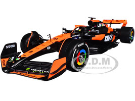 McLaren MCL38 #81 Oscar Piastri OKX Formula One F1 Miami GP 2024 with Driver Figure Race Series 1/24 Diecast Model Car Bburago 28040OP