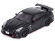 Nissan GT R R35 Nismo RHD Right Hand Drive Nismo Black with Carbon Hood and Top 1/64 Diecast Model Car Inno Models IN64-R35N-BLA