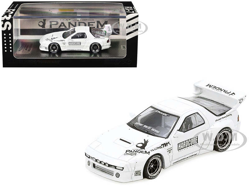 Mazda RX7 FC3S Pandem Aero Widebody Kit White with Graphics 1/64 Diecast Model Car Inno Models IN64-RX7FCP-WHI1