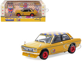 Datsun 510 OG Beer Yellow with Checkered Top Hobby64 Series 1/64 Diecast Model Car Tarmac Works T64-052-OG