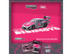 Porsche 935 K3V Bisimoto Gray Metallic with Pink Hood and Top with Tarmac Cards Hobby64 Series 1/64 Diecast Model Tarmac Works T64-079-K3V