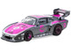 Porsche 935 K3V Bisimoto Gray Metallic with Pink Hood and Top with Tarmac Cards Hobby64 Series 1/64 Diecast Model Tarmac Works T64-079-K3V