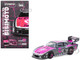 Porsche 935 K3V Bisimoto Gray Metallic with Pink Hood and Top with Tarmac Cards Hobby64 Series 1/64 Diecast Model Tarmac Works T64-079-K3V