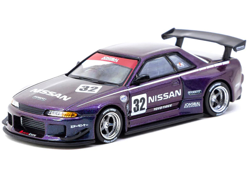 Nissan Skyline R32 Widebody RHD Right Hand Drive #32 Jonsibal Design Works Midnight Purple Metallic Global64 Series 1/64 Diecast Model Tarmac Works T64G-061-MP