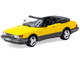 Saab 900 Turbo Convertible Yellow with Tarmac Cards Global64 Series 1/64 Diecast Model Tarmac Works T64G-067-YE