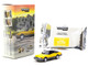 Saab 900 Turbo Convertible Yellow with Tarmac Cards Global64 Series 1/64 Diecast Model Tarmac Works T64G-067-YE