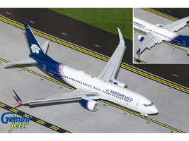 Boeing 737 800 Commercial Aircraft with Flaps Down AeroMexico N957AM White with Dark Blue Tail Gemini 200 Series 1/200 Diecast Model Airplane GeminiJets G2AMX1387F