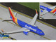 Boeing 737 700 Commercial Aircraft with Flaps Down Southwest Airlines N943WN Blue with Striped Tail Gemini 200 Series 1/200 Diecast Model Airplane GeminiJets G2SWA1350F