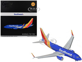 Boeing 737 700 Commercial Aircraft with Flaps Down Southwest Airlines N943WN Blue with Striped Tail Gemini 200 Series 1/200 Diecast Model Airplane GeminiJets G2SWA1350F