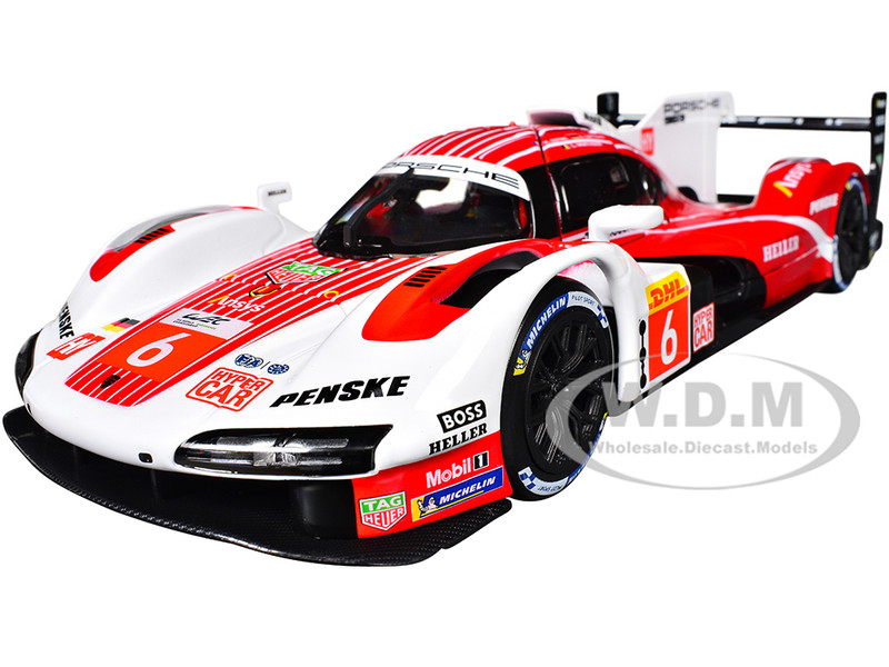 Porsche 963 #6 Kevin Estre Andre Lotterer Laurens Vanthoor Porsche Penske Motorsport Winner FIA World Endurance Championship 2024 1/24 Diecast Model Car Bburago 28042