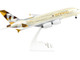Airbus A380-800 Commercial Aircraft Landing Gear Etihad Airways F-WWDD Beige Tail Graphics Snap-Fit 1/200 Plastic Model Skymarks SKR840