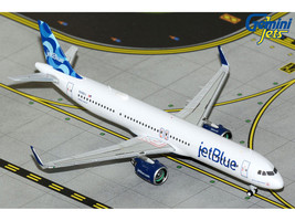 Airbus A321neo Commercial Aircraft JetBlue Airways N2180J White with Blue Tail 1/400 Diecast Model Airplane GeminiJets GJ2288