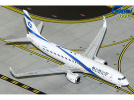 Boeing 737 800 Commercial Aircraft El Al Israel Airlines 4X EKK White with Blue Stripes 1/400 Diecast Model Airplane GeminiJets GJ2299