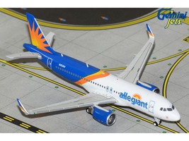 Airbus A320 Commercial Aircraft Allegiant Air N252NV Blue and White with Stripes 1/400 Diecast Model Airplane GeminiJets GJ2326