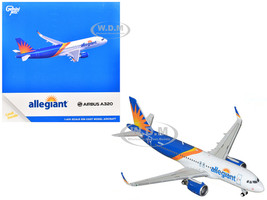 Airbus A320 Commercial Aircraft Allegiant Air N252NV Blue and White with Stripes 1/400 Diecast Model Airplane GeminiJets GJ2326