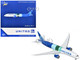 Boeing 787 9 Commercial Aircraft United Airlines The Future is SAF N24988 White and Blue with Stripes 1/400 Diecast Model Airplane GeminiJets GJ2333
