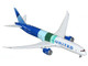 Boeing 787 9 Commercial Aircraft with Flaps Down United Airlines The Future is SAF N24988 White and Blue with Stripes 1/400 Diecast Model Airplane GeminiJets GJ2333F