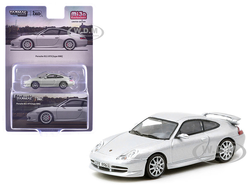 Porsche 911 GT3 996 Silver Metallic Global64 Series 1/64 Diecast Model Tarmac Works T64G-069-SL