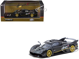 Pagani Huayra R Matt Black Carbon Fiber with Gold Wheels Limited Edition to 3552 pieces Worldwide Global64 Series 1/64 Diecast Model Tarmac Works T64G-TL035-MBCF