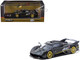 Pagani Huayra R Matt Black Carbon Fiber with Gold Wheels Limited Edition to 3552 pieces Worldwide Global64 Series 1/64 Diecast Model Tarmac Works T64G-TL035-MBCF