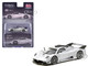 Pagani Huayra R Satin Silver Metallic Global64 Series 1/64 Diecast Model Tarmac Works T64G-TL035-SL