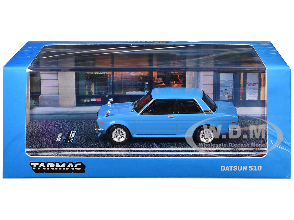 メイスト 1972 Datsun 510 ブルー ダイキャスト　ミニカー T64R-052-LB-BOX__25578.
