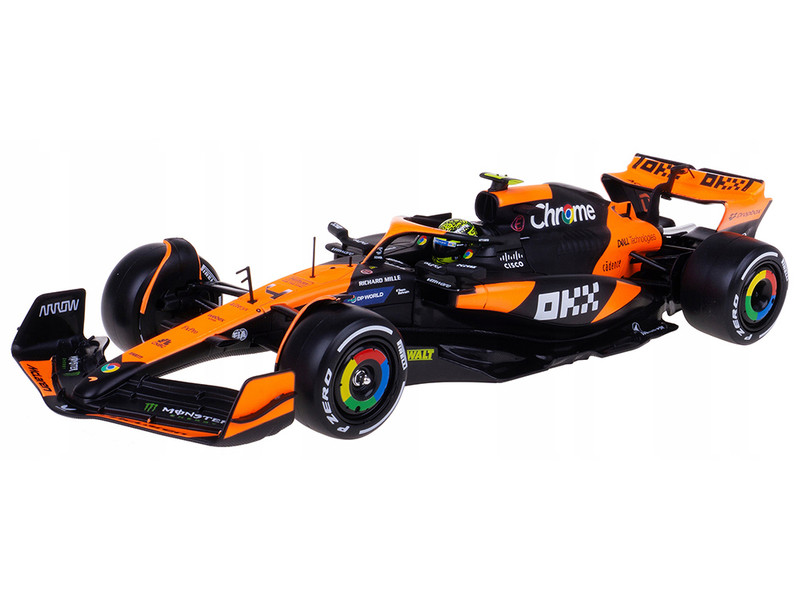 McLaren MCL38 #4 Lando Norris OKX Winner Formula One F1 Miami GP 2024 with Display Case 1/24 Diecast Model Car Bburago 28033LN