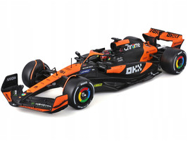 McLaren MCL38 #81 Oscar Piastri OKX Formula One F1 Miami GP 2024 with Display Case 1/24 Diecast Model Car Bburago 28033OP