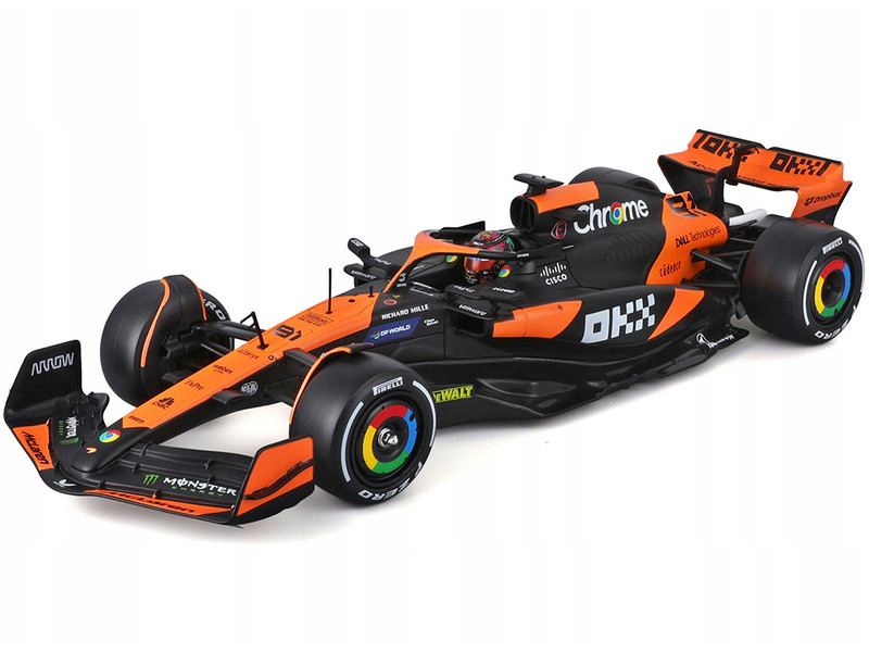 McLaren MCL38 #81 Oscar Piastri OKX Formula One F1 Miami GP 2024 with Display Case 1/24 Diecast Model Car Bburago 28033OP