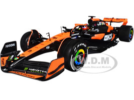 McLaren MCL38 #81 Oscar Piastri OKX Formula One F1 Miami GP 2024 with Display Case 1/24 Diecast Model Car Bburago 28033OP