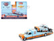 1973 Chevrolet C30 Wedge Truck Light Blue and Orange and 1978 Chevrolet Silverado 10 Bedless Truck #15 Light Blue and Orange Rusted Gulf Oil Limited Edition to 8000 pieces Worldwide 1/64 Diecast Model M2 Machines 39200-MJS07