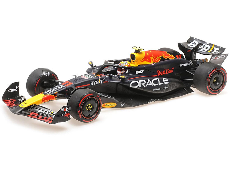Red Bull Racing RB20 #11 Sergio Perez Oracle 2nd Place F1 Formula One Bahrain GP (2024) with Driver Limited Edition to 180 pieces Worldwide 1/18 Diecast Model Car Minichamps MC110240111