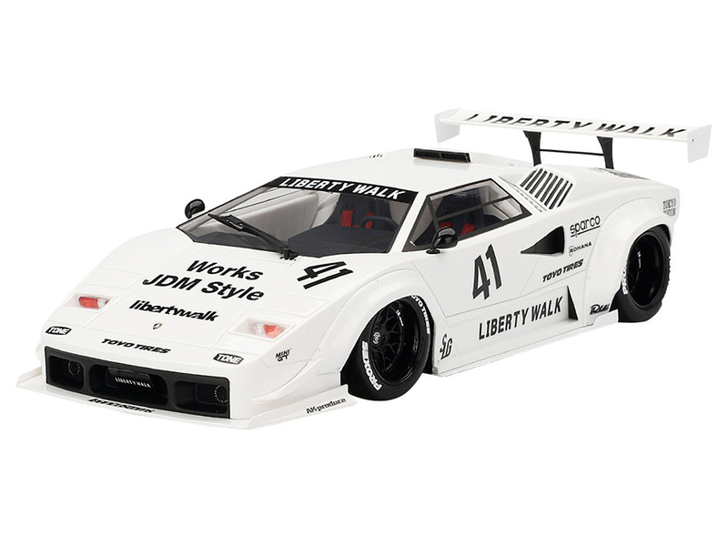 Lamborghini Countach LB WORKS #41 White 2024 Tokyo Auto Salon 1/18 Model Car Top Speed TS0600