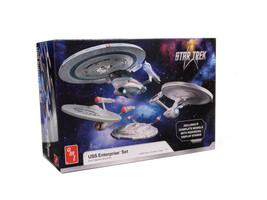 Skill 2 Model Kit U S S Enterprise Four Ship Set Star Trek 1/2500 Scale Model AMT AMT1485