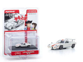 Lotus Europa RHD Right Hand Drive White with Red Stripe The Circuit Wolf Manga 1/64 Diecast Model Car Kyosho 07009B1