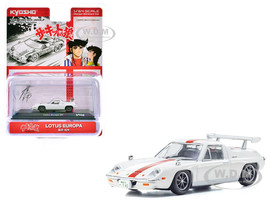 Lotus Europa RHD Right Hand Drive White with Red Stripe The Circuit Wolf Manga 1/64 Diecast Model Car Kyosho 07009B1