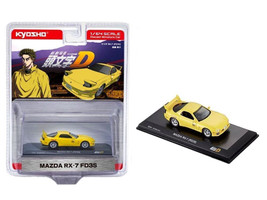 Mazda RX 7 FD3S RHD Right Hand Drive Yellow Initial D Manga 1/64 Diecast Model Car Kyosho 07057A2B