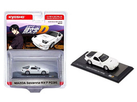Mazda Savanna RX 7 FC3S RHD Right Hand Drive White Initial D Manga 1/64 Diecast Model Car Kyosho 07057A3B