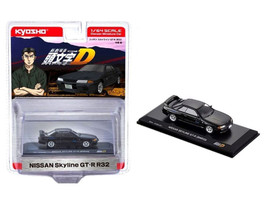 Nissan Skyline GT R BNR32 RHD Right Hand Drive Black Initial D Manga 1/64 Diecast Model Car Kyosho 07057A4B