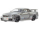 Nissan Skyline GT R Nismo BNR34 RHD Right Hand Drive Gray Metallic 1/64 Diecast Model Car Kyosho 07130LGR
