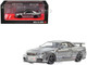Nissan Skyline GT R Nismo BNR34 RHD Right Hand Drive Gray Metallic 1/64 Diecast Model Car Kyosho 07130LGR