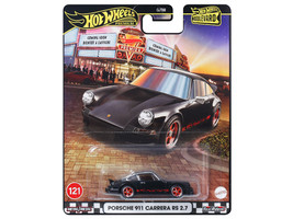 Porsche 911 Carrera RS 2 7 Black with Red Stripes Boulevard Series Diecast Model Car Hot Wheels JBL19