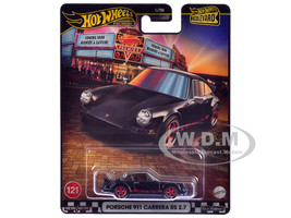 Porsche 911 Carrera RS 2 7 Black with Red Stripes Boulevard Series Diecast Model Car Hot Wheels JBL19