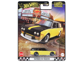 Datsun 510 Wagon Yellow and Black Boulevard Series Diecast Model Car Hot Wheels JBL21