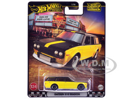 Datsun 510 Wagon Yellow and Black Boulevard Series Diecast Model Car Hot Wheels JBL21