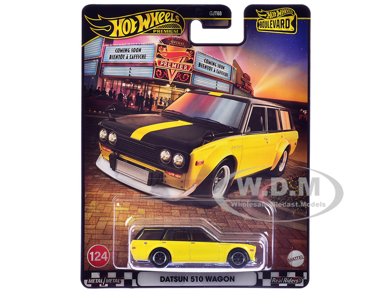 Datsun 510 Wagon Yellow and Black Boulevard Series Diecast Model Car Hot Wheels JBL21