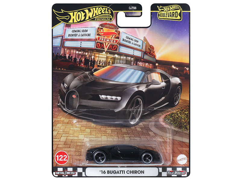 2016 Bugatti Chiron Black Boulevard Series Diecast Model Car Hot Wheels JBL30